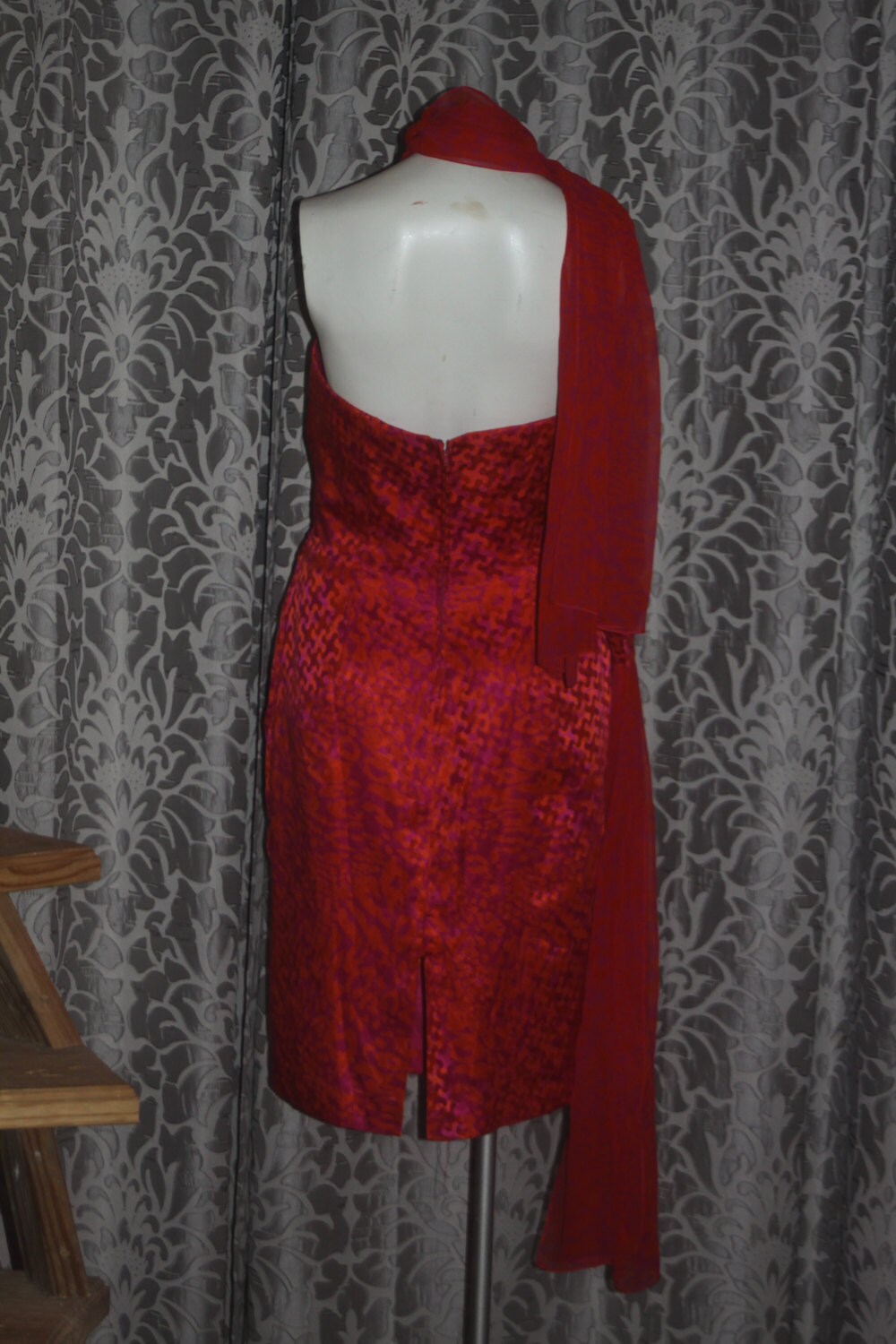 Vintage 80's A J Bari Silk Sarong Dress 12 M L