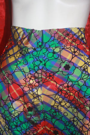 Vintage 60's 70's Velvet Jacket and Long Plaid Skirt xs