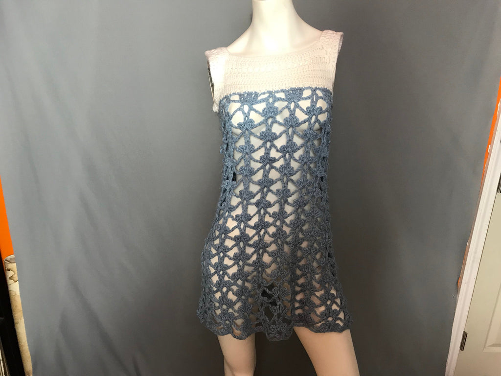Vintage Hippie Boho Crochet Dress M