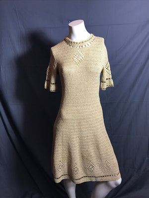 Vintage Gold handmade crochet dress S /M