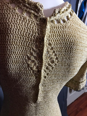 Vintage Gold handmade crochet dress S /M
