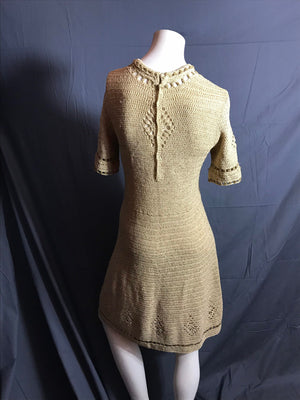 Vintage Gold handmade crochet dress S /M