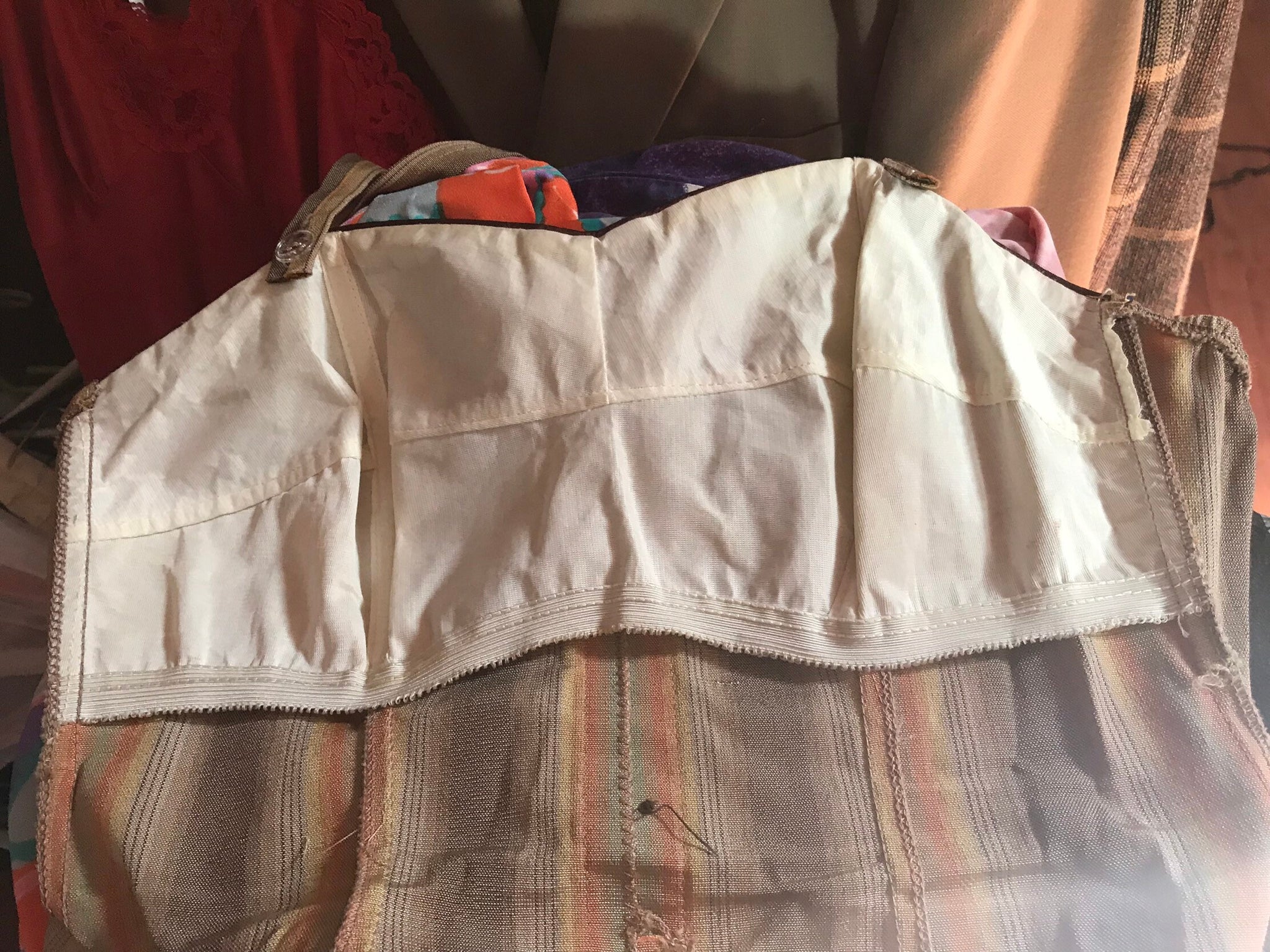 Vintage Par Form Striped 1950's Bathing Suit Playsuit M/L 16/38