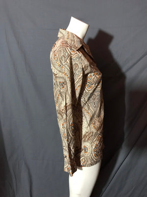 Vintage 1970's Laura Mae Paisley Button up Shirt M