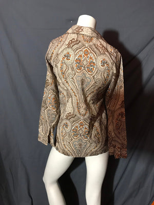Vintage 1970's Laura Mae Paisley Button up Shirt M