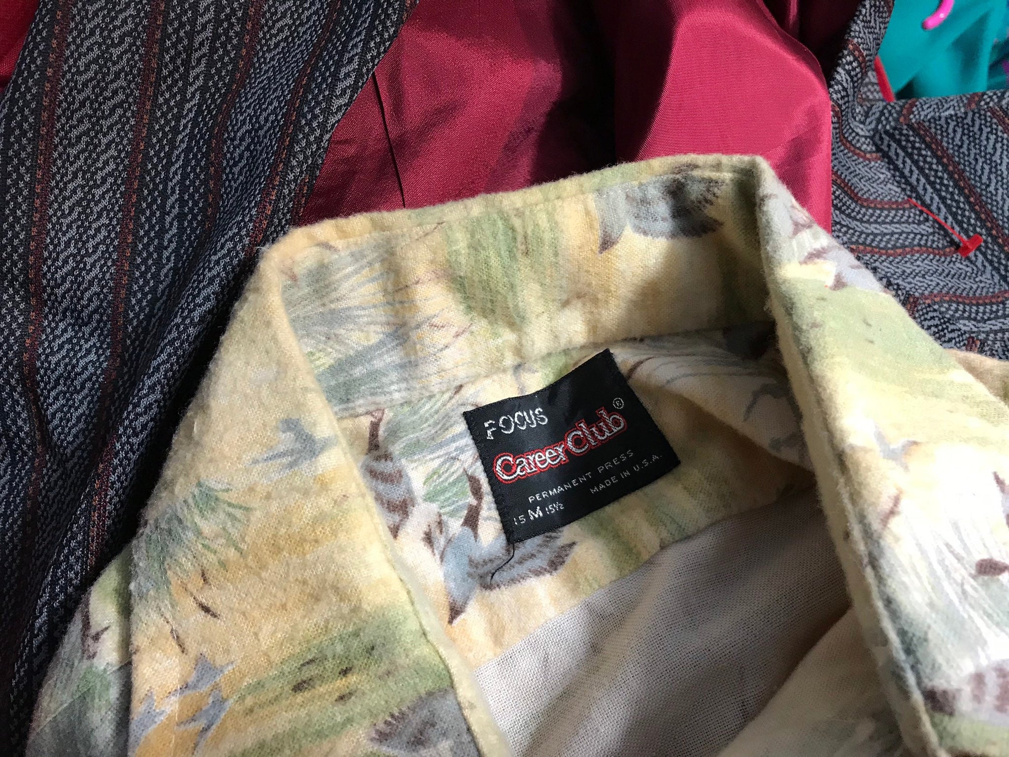 Vintage 1970’s Focus Career Club flannel duck shirt M