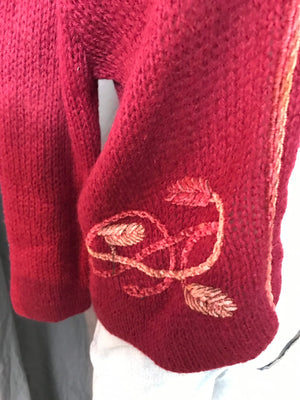 Vintage 1950’s maroon cardigan sweater M