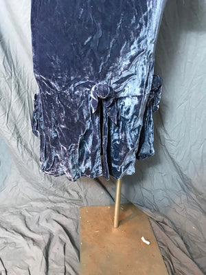Vintage blue velvet Saks Fifth Avenue velvet fitted dress 4 S