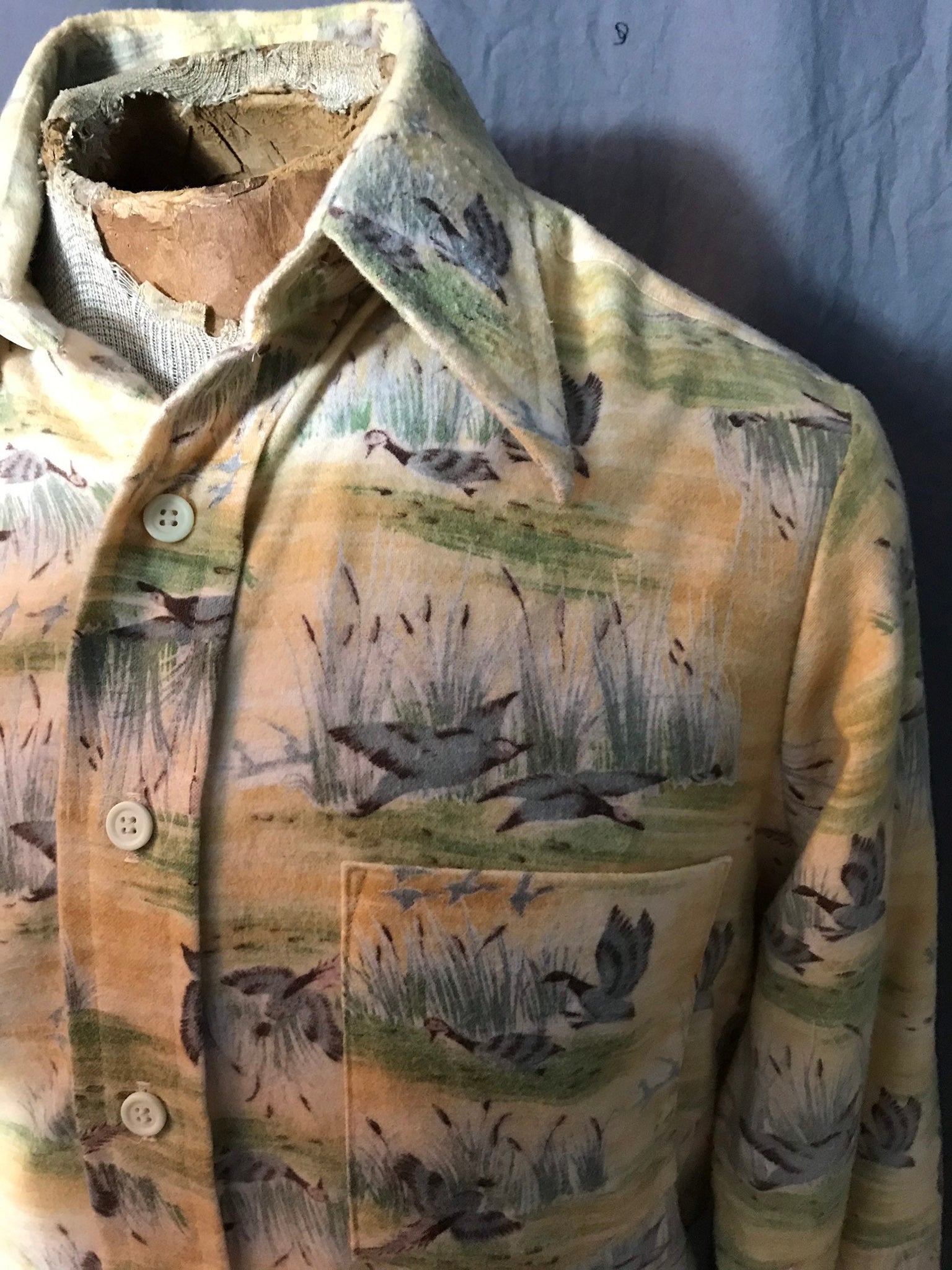 Vintage 1970’s Focus Career Club flannel duck shirt M