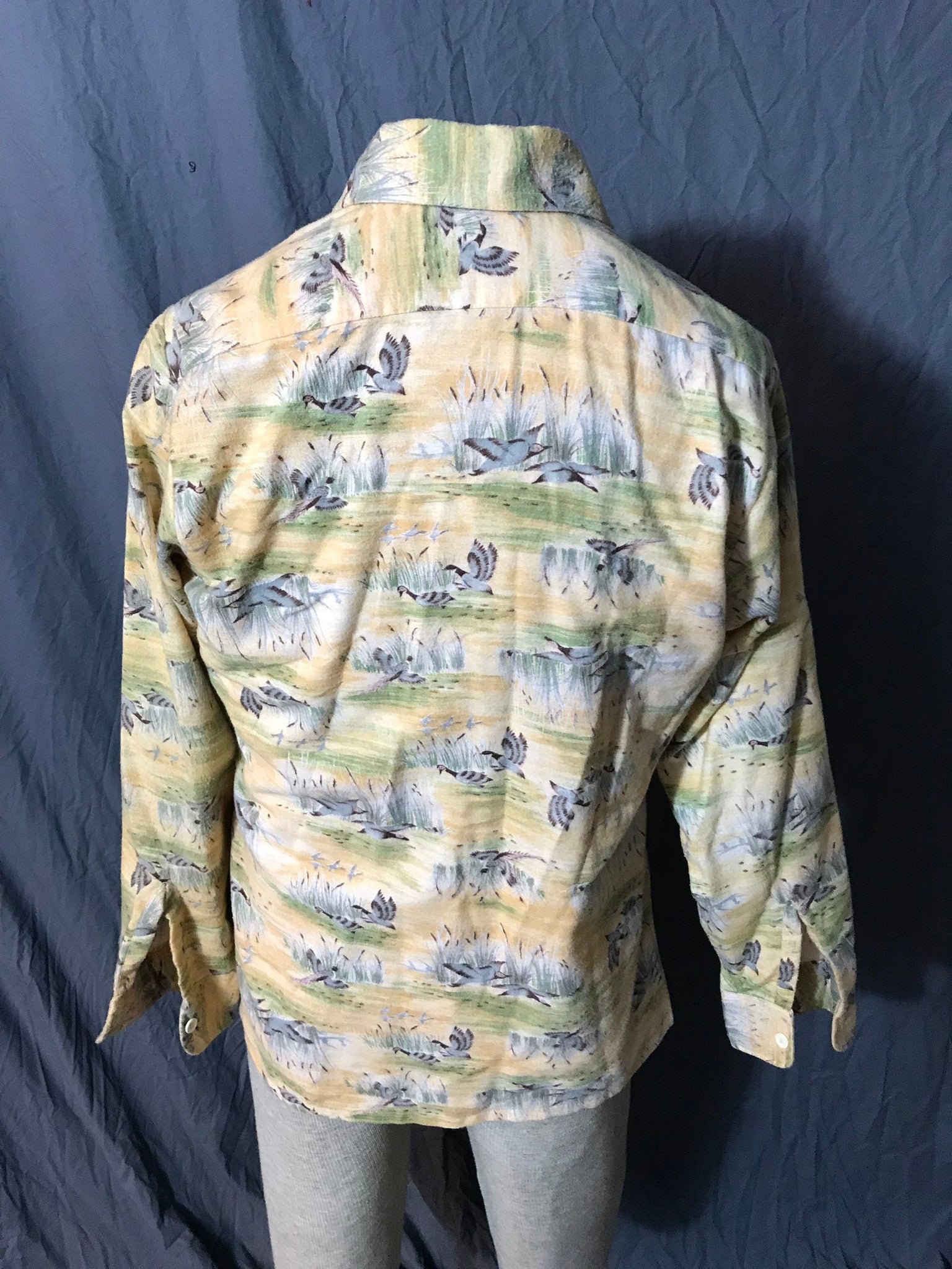 Vintage 1970’s Focus Career Club flannel duck shirt M