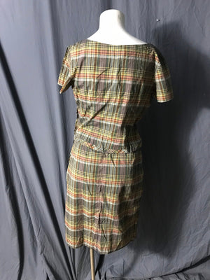Vintage 1950’s plaid skirt and top S