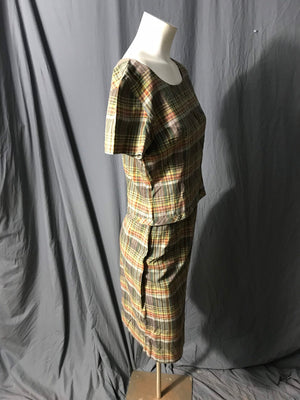 Vintage 1950’s plaid skirt and top S
