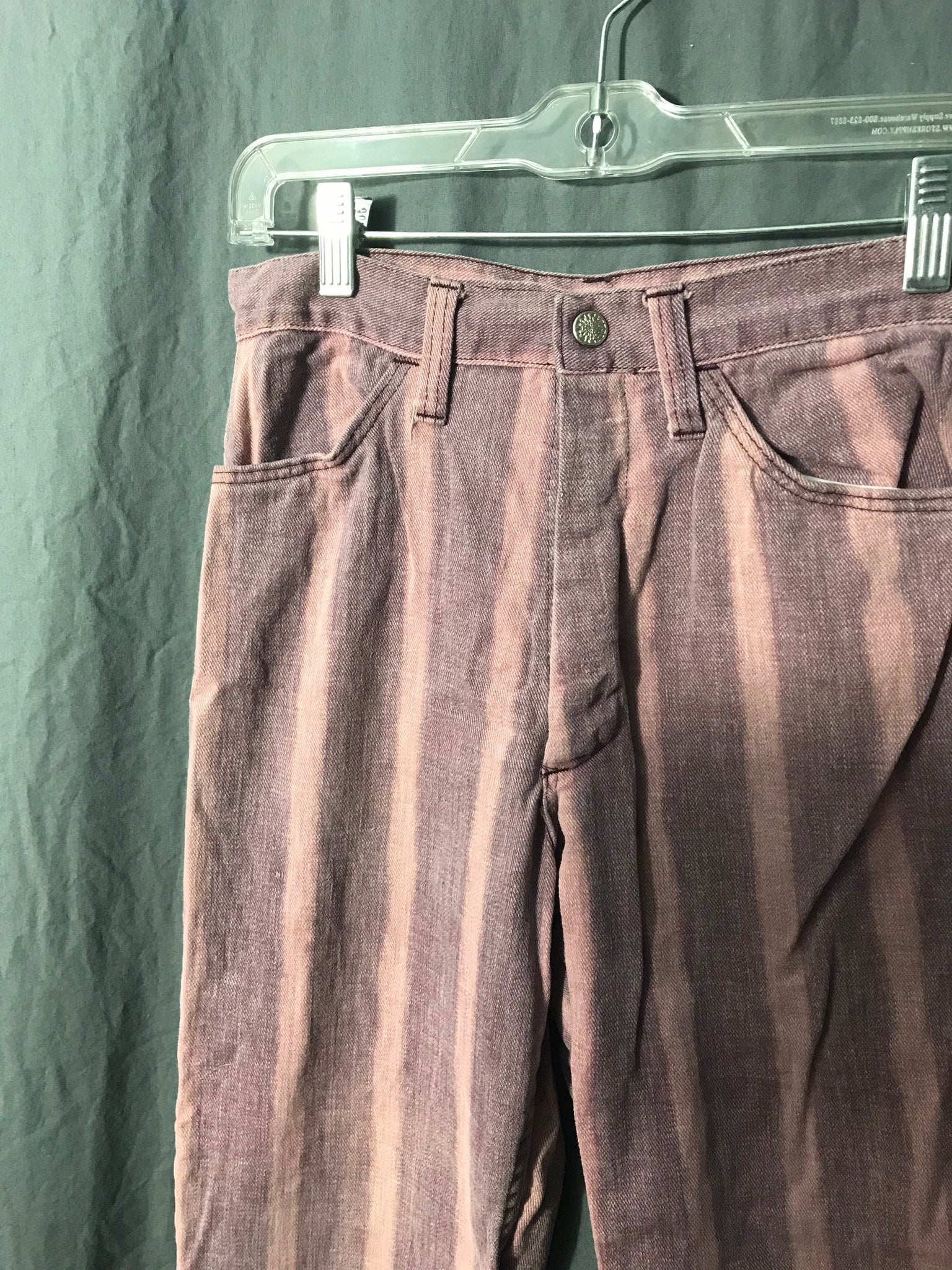 Vintage high waist purple striped bell bottom jeans 5 M