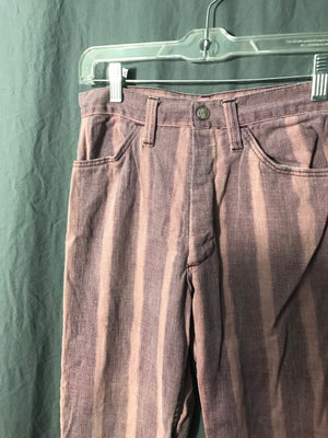 Vintage high waist purple striped bell bottom jeans 5 M