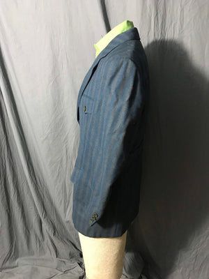 Vintage Merit blue striped belt back suit jacket 44