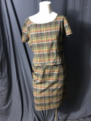 Vintage 1950’s plaid skirt and top S