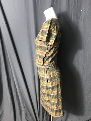 Vintage 1950’s plaid skirt and top S