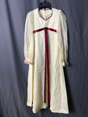 Vintage girls tween long off white hippie dress M