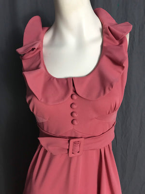 Vintage 70’s rose Meleny Road long maxi dress M