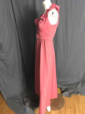 Vintage 70’s rose Meleny Road long maxi dress M