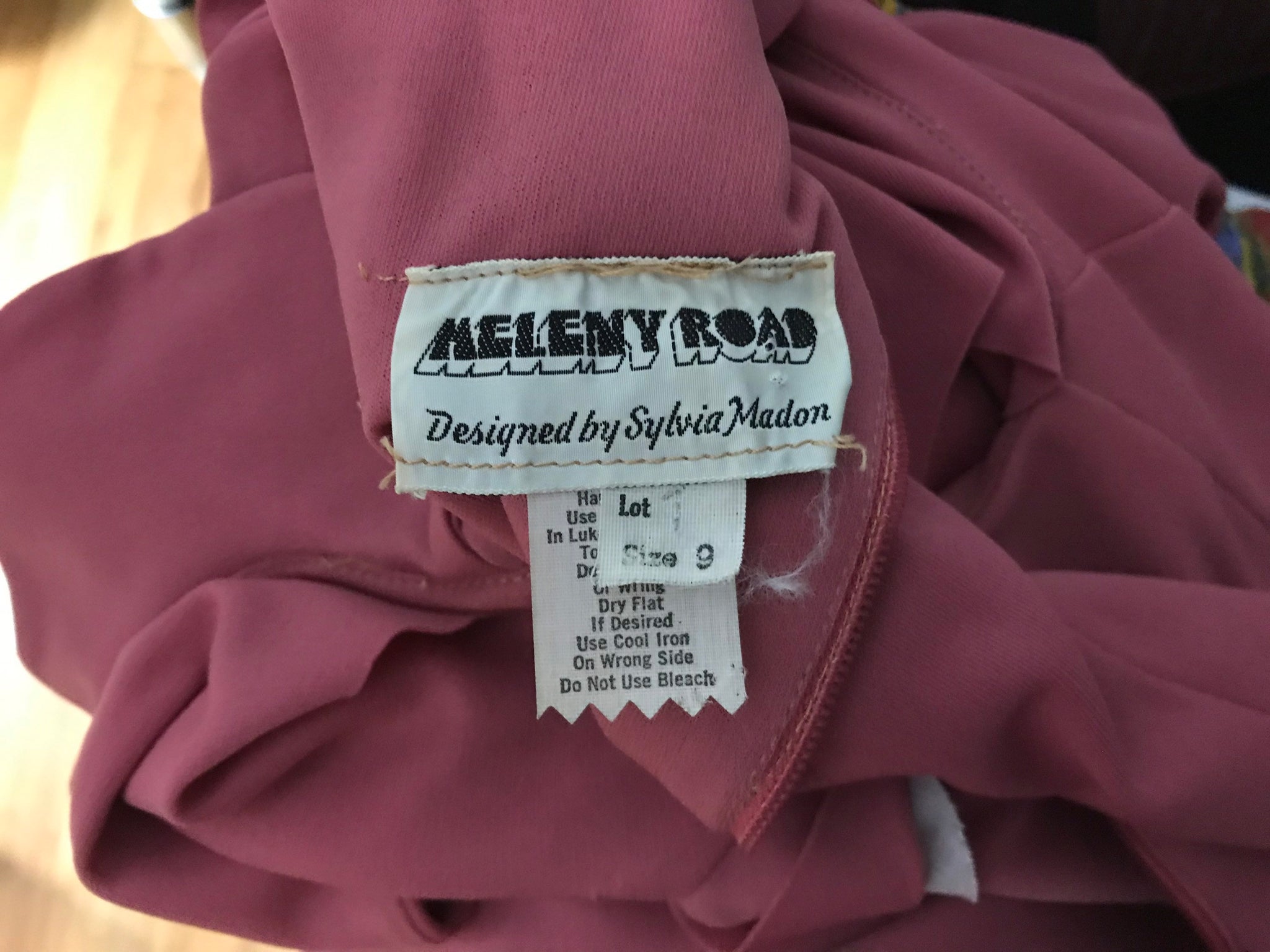 Vintage 70’s rose Meleny Road long maxi dress M