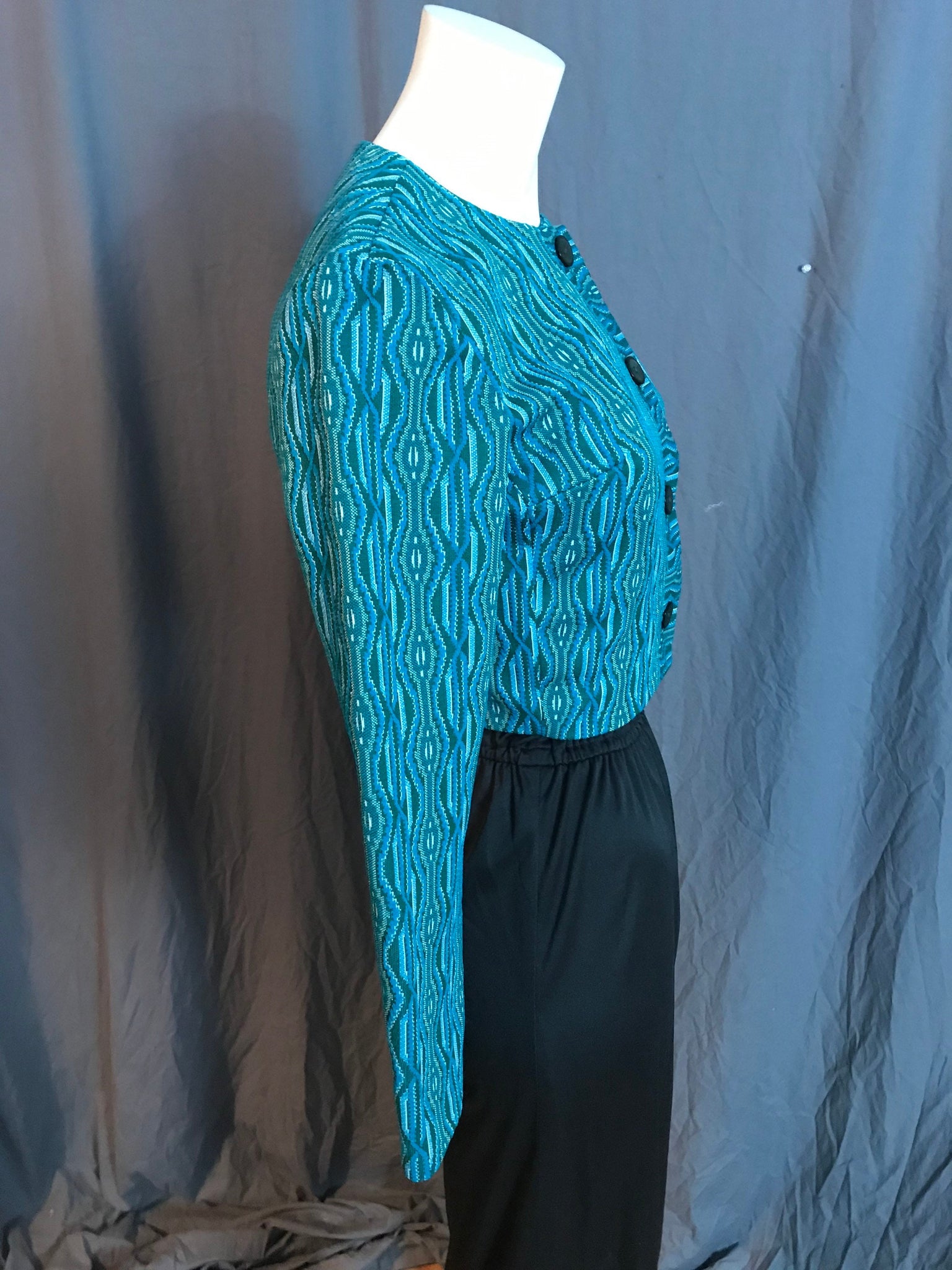 Vintage Georgia Griffin 70’s turquoise short jacket M