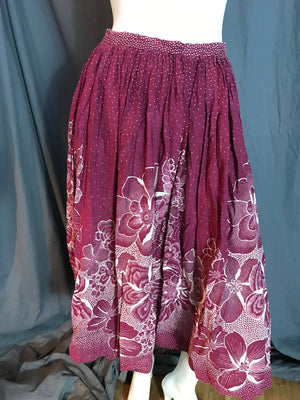 Vintage cotton batik full midi skirt S