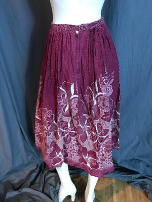 Vintage cotton batik full midi skirt S