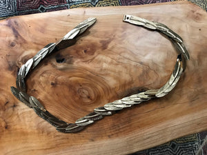 Vintage gold leaf stretch metal belt L XL