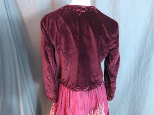 Vintage maroon velour 1970’s short jacket M