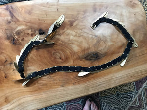 Vintage gold leaf stretch metal belt L XL