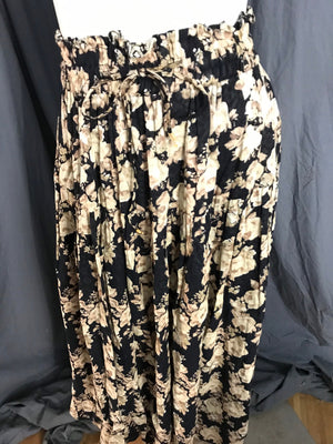 Vintage long tiered flower hippie boho skirt S