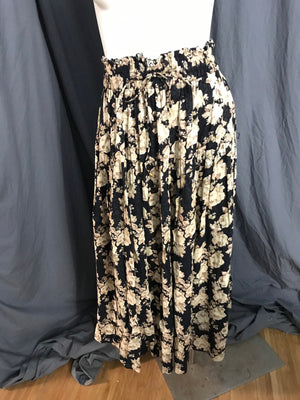 Vintage long tiered flower hippie boho skirt S