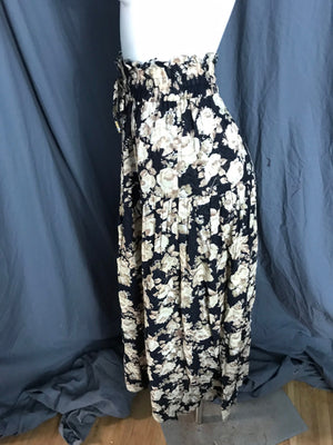 Vintage long tiered flower hippie boho skirt S