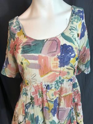 Vintage 1980’s Shok sheer floral babydoll dress L