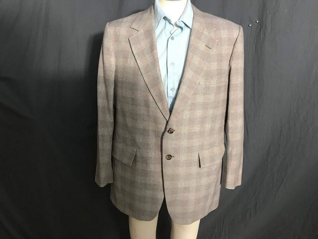 Vintage 1970’s Wesley plaid sports coat jacket 44