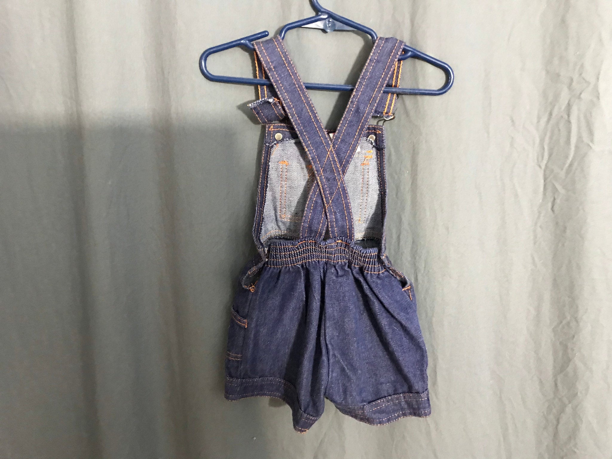 Vintage baby kids 1970’s Denim Duds blue jean overalls 3 T
