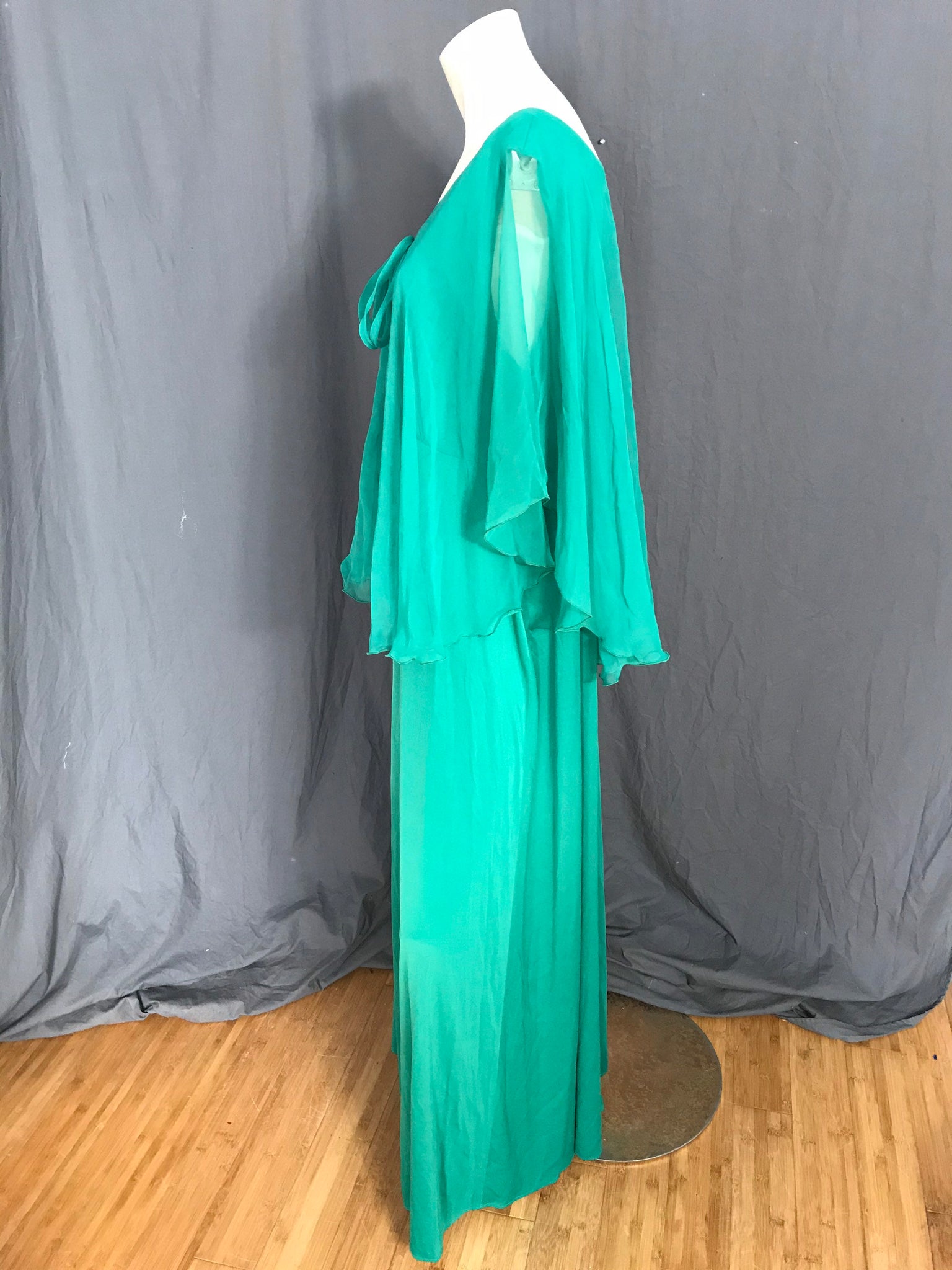 Vintage 1970’s green Lily Lynn green maxi dress XL