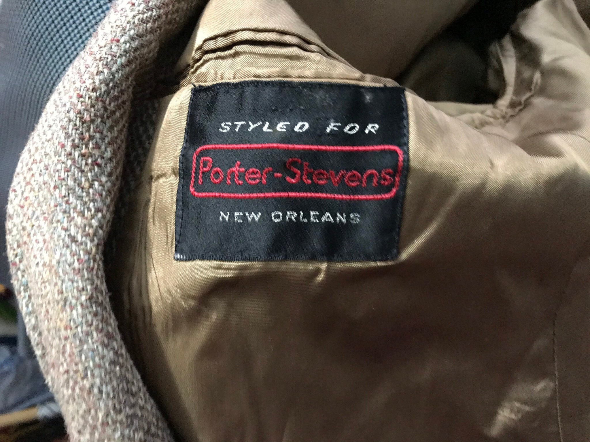 Vintage tweed The Sans A Belt sports coat suit jacket 42