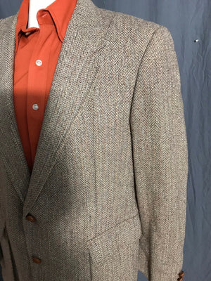 Vintage tweed The Sans A Belt sports coat suit jacket 42