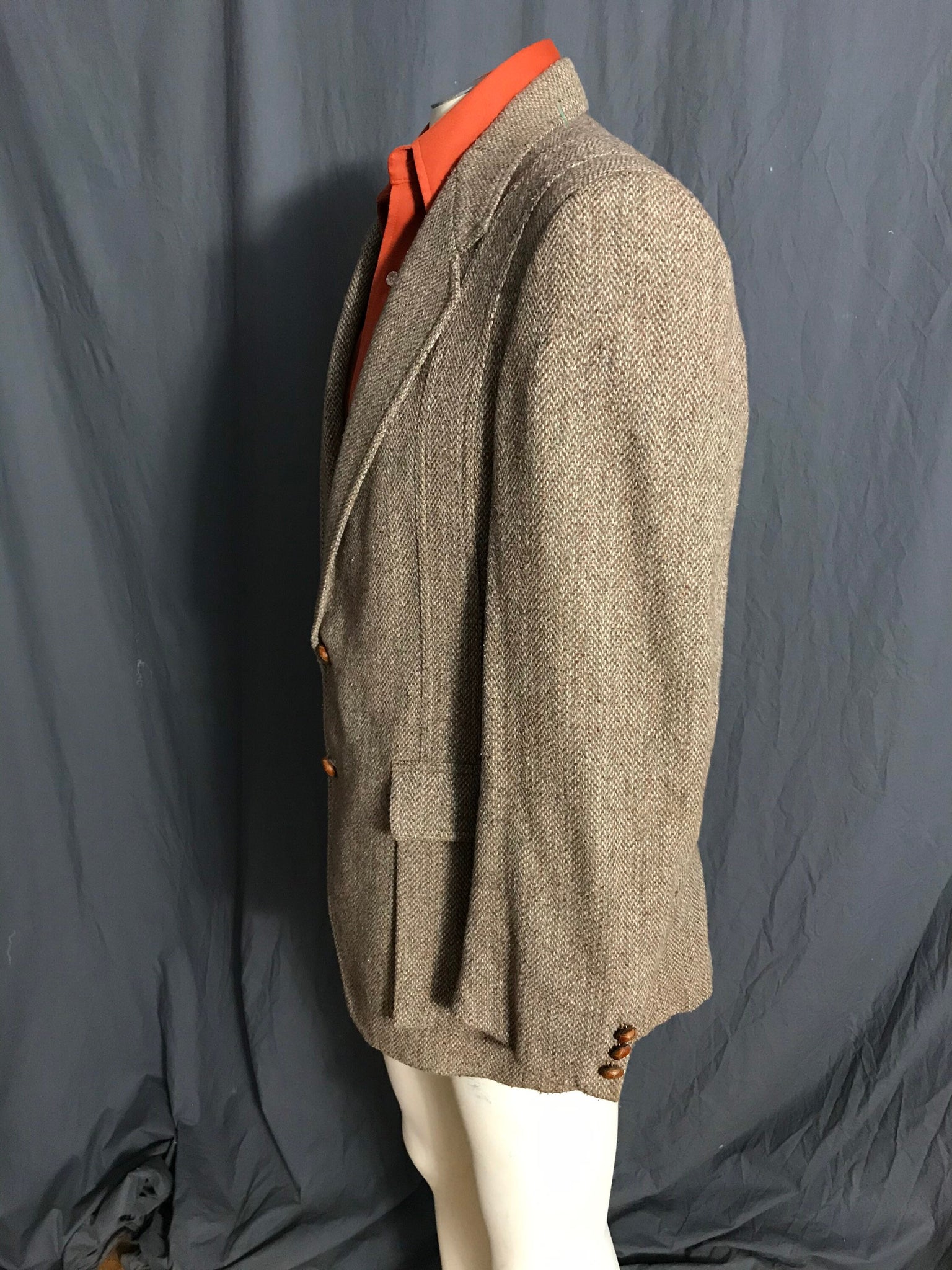 Vintage tweed The Sans A Belt sports coat suit jacket 42