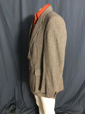 Vintage tweed The Sans A Belt sports coat suit jacket 42
