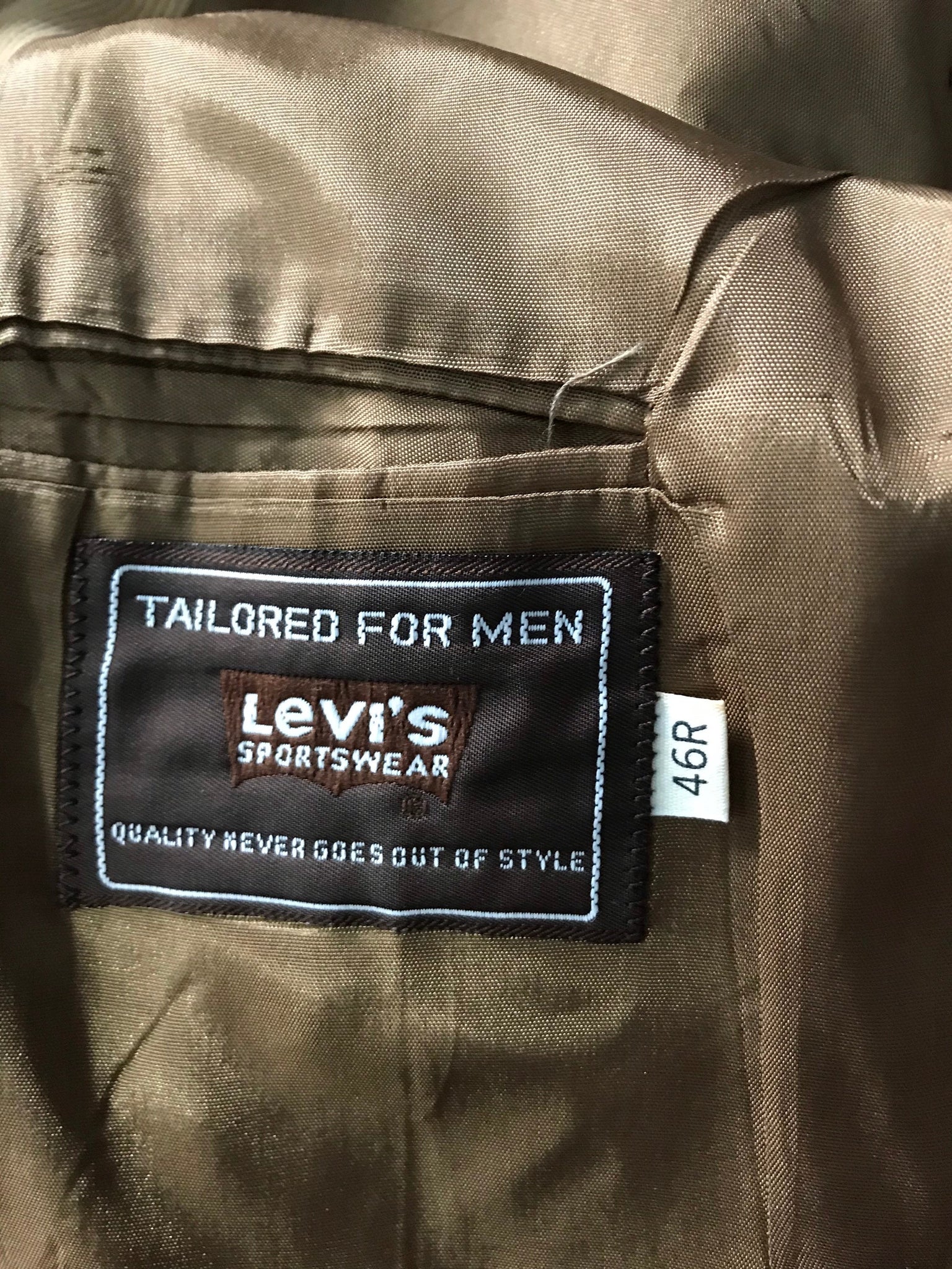 Vintage Levi’s tan corduroy sports coat suit 46 R