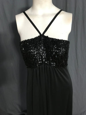 Vintage 1970’s black sequin Rue de la Paix dress M