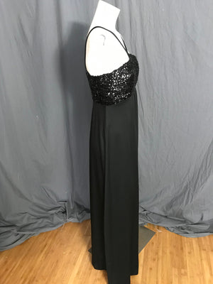 Vintage 1970’s black sequin Rue de la Paix dress M