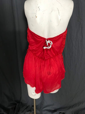Vintage 1980’s red lace Undercover Wear strapless teddy XL