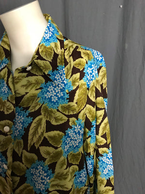 Vintage 1970’s women’s polyester tropical shirt 38 L