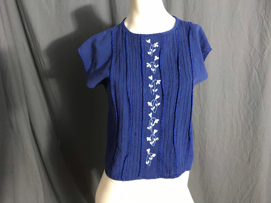 Vintage cotton embroidered hippie shirt M