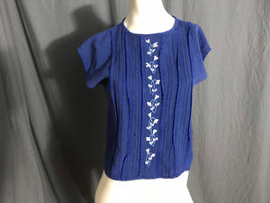 Vintage cotton embroidered hippie shirt M