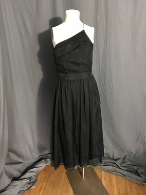 Vintage black Joy Stevens petal bust full skirt formal party dress S